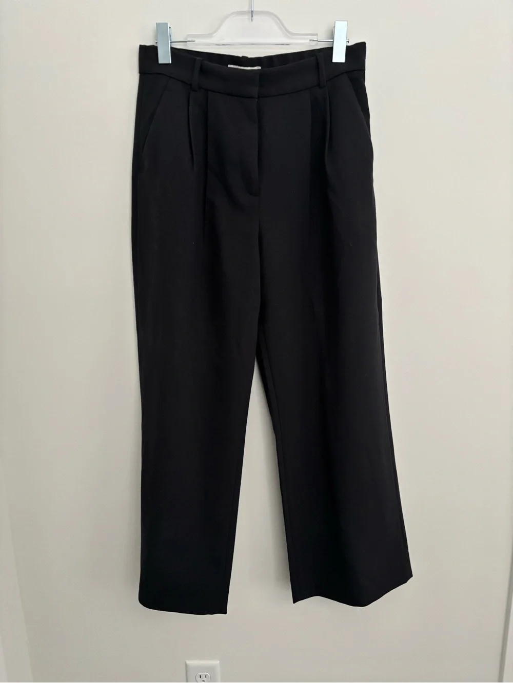NWT Abercrombie & Fitch Sloan Wide Leg Trousers in Black size 10S